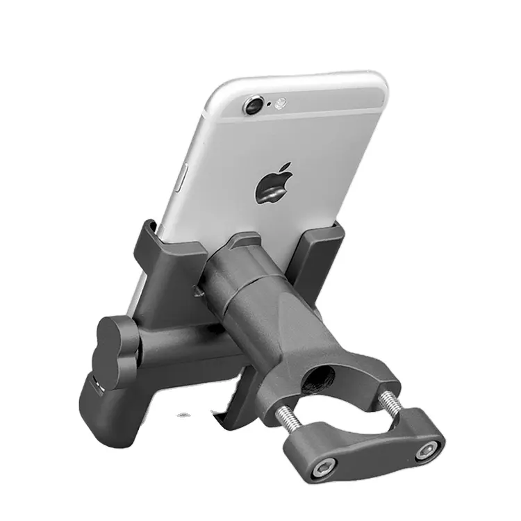 Amazon hot selling Aluminum Alloy Motorcycle Mobile Phone Mount Holder 360 Angle Adjustable Bike Cellphone Holder for Motorcycle