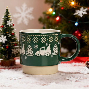 <span class=keywords><strong>Tazas</strong></span> de Café de Porcelana Pintadas a Mano <span class=keywords><strong>al</strong></span> <span class=keywords><strong>por</strong></span> <span class=keywords><strong>Mayor</strong></span>, Juego de <span class=keywords><strong>Tazas</strong></span> de Té con Leche de Santa Claus Apilables Personalizadas, Aptas para Lavavajillas y Microondas - Product Image 2