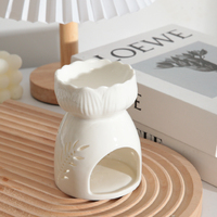 Diffuseur d'arômes en céramique en gros, motif floral, brûleur d'huiles essentielles, chauffe-cire à bougie chauffe-plat, pour aromathérapie