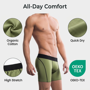 Wholesale Men's Plus Size Breath Solid <strong>Boxer</strong> Briefs Underwear Custom Logo Soft Comfortable <strong>Long</strong> Leg Sport Racing Lingerie <strong>Boxers</strong> - Product Image 3