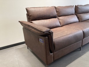 Sillón Chesterfield Moderno de Cuero Genuino con Respaldo y Reposapiés Ajustables Motorizados para Apartamento, Sala de Estar, Hogar F-33309 Funcional - Product Image 5