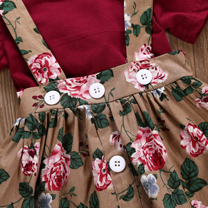 Ensemble de vêtements pour bébé, barboteuse à volants florale pour bébé fille avec robe à fleurs - Product Image 4