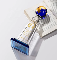 Trophée sportif en cristal bleu gravé sur mesure de haute qualité de Guangzhou, globe transparent du championnat du monde, cadeau en gros