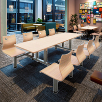 Ensemble de chaises de table à manger de restaurant contreplaqué robuste cadre en fer 8 places à usage commercial contemporain durable