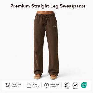 Charlo Unisex Premium Straight Leg Sweatpants aus schwerem French Terry, Relaxed Fit, Herbst, knitterarm, Großhandel, Bulk, Custom OEM - Product Image 1