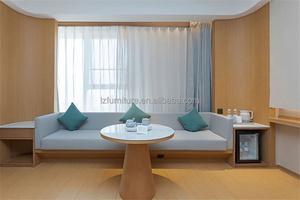 Ensemble de lit d'hôtel moderne en bois à prix abordable avec tête de lit rembourrée et canapé intégré pour hôtels commerciaux 3 étoiles - Product Image 6