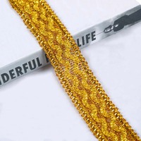 Couture or métallique filet tressé dentelle ruban bricolage Costume fait à la main ceinture chapeau décoratif Textile paillettes brillant paillettes dentelle garnitures