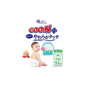 ผ้าอ้อมเด็กสำเร็จรูป GOON พรีเมียมซอฟท์ รุ่นเทป ไซส์ M 52 ชิ้น ป้องกันการรั่วซึมแบบ 3 มิติ ระบายอากาศได้ดี เหมาะสำหรับผิวแพ้ง่าย ขายส่งจำนวนมาก ปี 2025 - Product Image 1