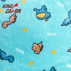 KINGCASON disegni popolari comodo animale stampato striscia <span class=keywords><strong>di</strong></span> flanella tessuto per fodere letto <span class=keywords><strong>coperta</strong></span> - Product Image 6