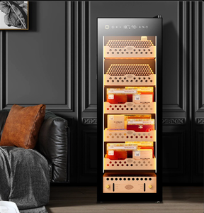 Humidor de cigarros comercial eléctrico de lujo, refrigerador doméstico de acero inoxidable con control de humedad - Product Image 1