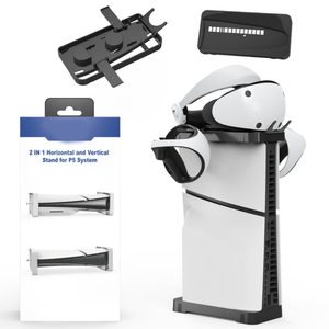 Soporte Horizontal y Vertical 2 en 1 para <span class=keywords><strong>PS5</strong></span>, soporte de consola de <span class=keywords><strong>juegos</strong></span> delgado para controladores de auriculares PS <span class=keywords><strong>VR2</strong></span>, soporte de almacenamiento - Product Image 1