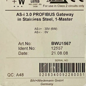 Nouveau module AS-i d'origine Bihl+Wiedemann BWU1567, passerelle PROFIBUS AS-i 3.0 en acier inoxydable, 1-Master - Product Image 4