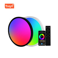 AC220V AC85-265V 24W Tuya Wifi BT RGB Smart LED plafonnier de style moderne alimenté en courant alternatif avec contrôle d'application pour chambre à coucher
