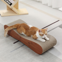 Griffoir ergonomique incurvé pour chat, lit à griffer durable en carton ondulé pour le repos et le ponçage des griffes