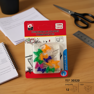 Chinchetas De Colores Transparentes 10Mm 12Pcs Alta Calidad - Product Image 2