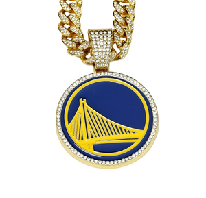 Diseño personalizado colgante collar nuevo baloncesto Golden State Warriors 24 pulgadas hombre mujer personalizado Hip Hop cadena cubana - Product Image 1