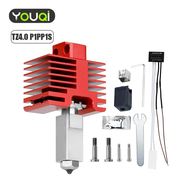 YouQi High Flow Extrusion Head Kit Tz4.0 Upgrade P1s Hotend Compatible with Bambu Lab P1P/P1S Series 3D Printers