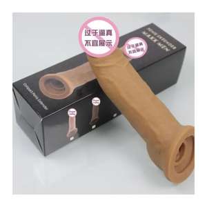 Realistische Penis-Sleeve-Verlängerung Schwanz-Penisring Wiederverwendbare TPE-Dildos Kondom Verzögerung der Ejakulation Schwanzvergrößerung Sexspielzeug für Männer - Product Image 1