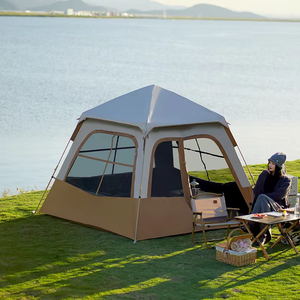 Outdoor Portable Folding <strong>Camping</strong> <strong>Tent</strong> Double-Layer Rainproof Shelter <strong>Tent</strong> With Oxford Cloth All-Season Use - Product Image 2