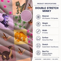 Tissu d'ameublement en velours peluche 95% polyester 5% élasthanne, impression numérique personnalisée, tissu Minky Velboa double extensible, approvisionnement direct