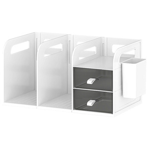 Desktop Bookshelf <b>Storage</b> Organizer 3 Tier Rectangle Removable Stationery Books Office Desk <b>Drawer</b> <b>Box</b> For Students Children - Product Image 3