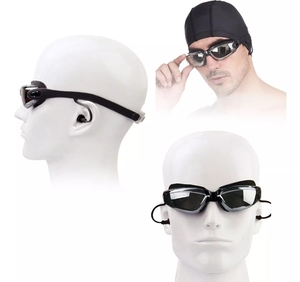 Occhialini da Nuoto Professionali di Alta Qualità Antiappannamento, Polarizzati UV, per Adulti, con Cinturino in Silicone, Ampia Visuale, Impermeabili, con Clip Nasale e Protezione Orecchie - Product Image 4