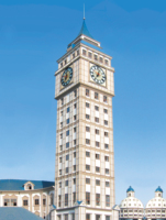 Reloj de torre grande para exteriores, resistente a la intemperie, con calibración automática por GPS, para edificios en el centro de la ciudad.