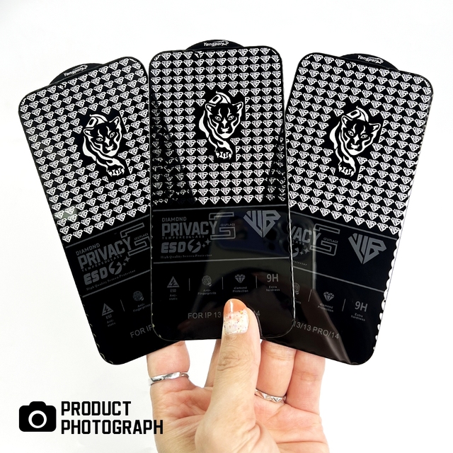 0.4 High Alumina 9H 25 Degree Diamond Anti-static Privacy Tempered Glass Screen Protector for iPhone 18 17 16 15 14 13 Pro Max