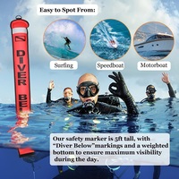 Bouée de signalisation de surface pour plongée sous-marine (SMB) – Tube gonflable flottant en forme de saucisse – Signalisation de sécurité marine réfléchissante pour la plongée
