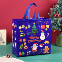 Sac de courses personnalisé pour Noël et le Nouvel An, cadeau pour enfants, sac non tissé recyclable imprimé en couleur, laminé à chaud, pour les fêtes