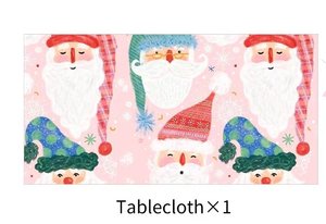 DAMAI Christmas Santa Claus Snowman Pink Disposable Paper Dinner Plates Dessert Plates and Napkins for Merry Christmas Party - Product Image 6