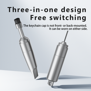 Nuevo Llavero Multiusos Impermeable de Doble Cabeza con Herramienta para Extraer Tarjetas SIM, Abridor de Paquetes y Cepillo de Limpieza, Portátil, de Aleación de Aluminio - Product Image 4