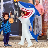 Costume de requin gonflable en polyester pour adultes, pour hommes et femmes, pour Halloween