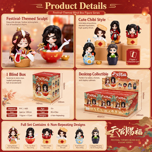 Figuras Coleccionables Originales al por Mayor de Heaven Official's Blessing, Caja Sorpresa con Figuras del Festival, Mercancía de Anime <span class=keywords><strong>Tian</strong></span> <span class=keywords><strong>Guan</strong></span> <span class=keywords><strong>Ci</strong></span> <span class=keywords><strong>Fu</strong></span>, 6 Piezas/Set - Product Image 5