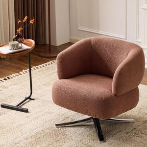 Fauteuil pivotant individuel de luxe Cuddle, style club moderne, petit fauteuil d'appoint en velours pour salon - Product Image 1