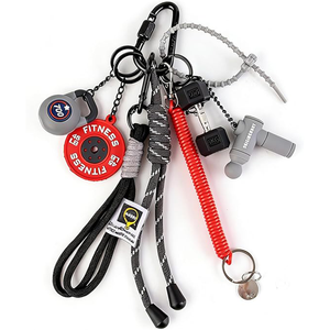 Porte-clés de fitness coloré et fiable en forme de bouteille et d'haltère <span class=keywords><strong>avec</strong></span> plaque de poids, <span class=keywords><strong>pour</strong></span> breloques de sac, cadeau d'entraînement unisexe, livraison rapide - Product Image 1