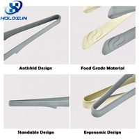 Pince de service alimentaire en silicone personnalisable avec logo, résistante à la chaleur, antidérapante, à poignée 3D, idéale pour la restauration
