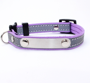 <span class=keywords><strong>Collar</strong></span> de gato de poliéster suave con patrón sólido Etiqueta de nombre de acero inoxidable y campana de anillo - Product Image 3