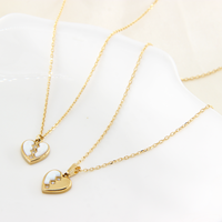 Collier en acier inoxydable plaqué or 14 carats, bijoux fantaisie, pendentif cœur coquillage, tendance, cadeau pour femme, hypoallergénique, durable
