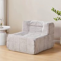 Canapé modulaire simple compressé sous vide, en velours côtelé gaufré et capitonné, fauteuil de sol paresseux sans cadre en éponge pour salon