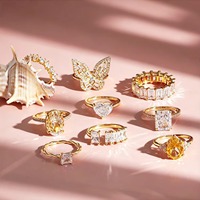 Mylove Maßgefertigte Feine 925 Sterling Silber 18K Vergoldete Smaragdgrüne Edelstein CZ Diamant Solitär-Ringe Kollektion Großhandel