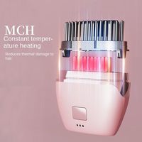 Mini peigne lissant avec écran LCD, brosse à cheveux électrique sans fil, longue durée de vie de la batterie