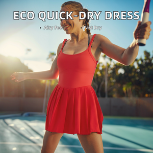 Quick Drying Breathable Eco-Friendly Spandex/Nylon OEM Golf Tennis Dress Side Slit Front V-<b>neck</b> Sleeveless Women's Summer Sports - Product Image 2