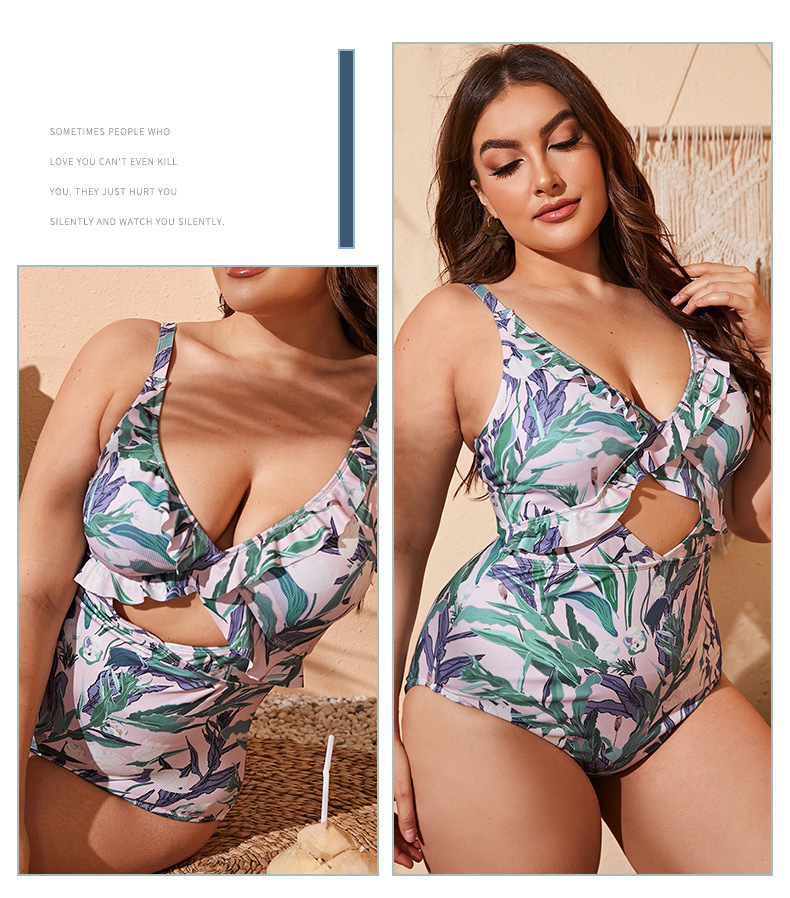 2022 new oversized one-piece skirt swimsuit printed large swimsuit wholesale Eco Friendly Recycled Nylon Swimwear