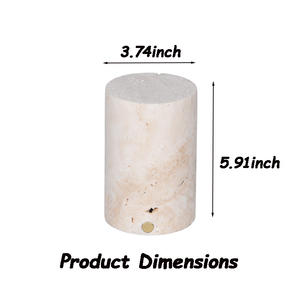 Lampe de table en marbre travertin beige, décoration de luxe pour la maison, pierre de grotte blanche, veilleuse, lumière d'ambiance - Product Image 3