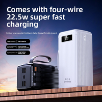 PORPIU Vente en gros de batteries externes Li-Polymère ultra-minces à charge rapide 10000-60000mAh PD22.5W 20W avec prise d'entrée DC et câble, affichage LED