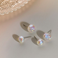 Boucles d'oreilles en argent S925, géométriques, sirène, princesse, perles synthétiques