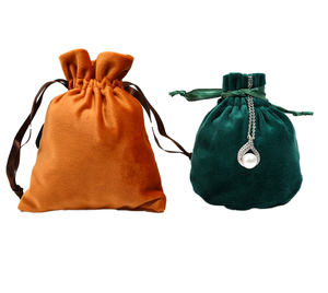 Luxury Robben Multicolor Soft Customizable Jewelry Gift <b>Bag</b> Velvet Flannel Pouch <b>Drawstring</b> <b>Makeup</b> Oval Shape jewelry pouch - Product Image 1