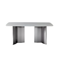 Ensemble de table à manger carrée en marbre blanc 6 places avec chaises pour la maison, la cuisine et la salle à manger