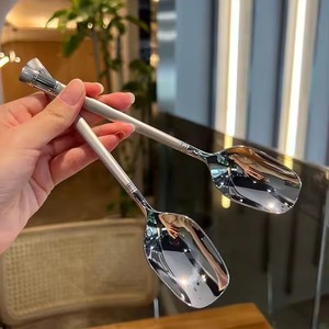 2024 nóng bán thép không gỉ dành cho người lớn súp uống muỗng dài xử lý Cà Phê Muỗng trà lớn muỗng - Product Image 3